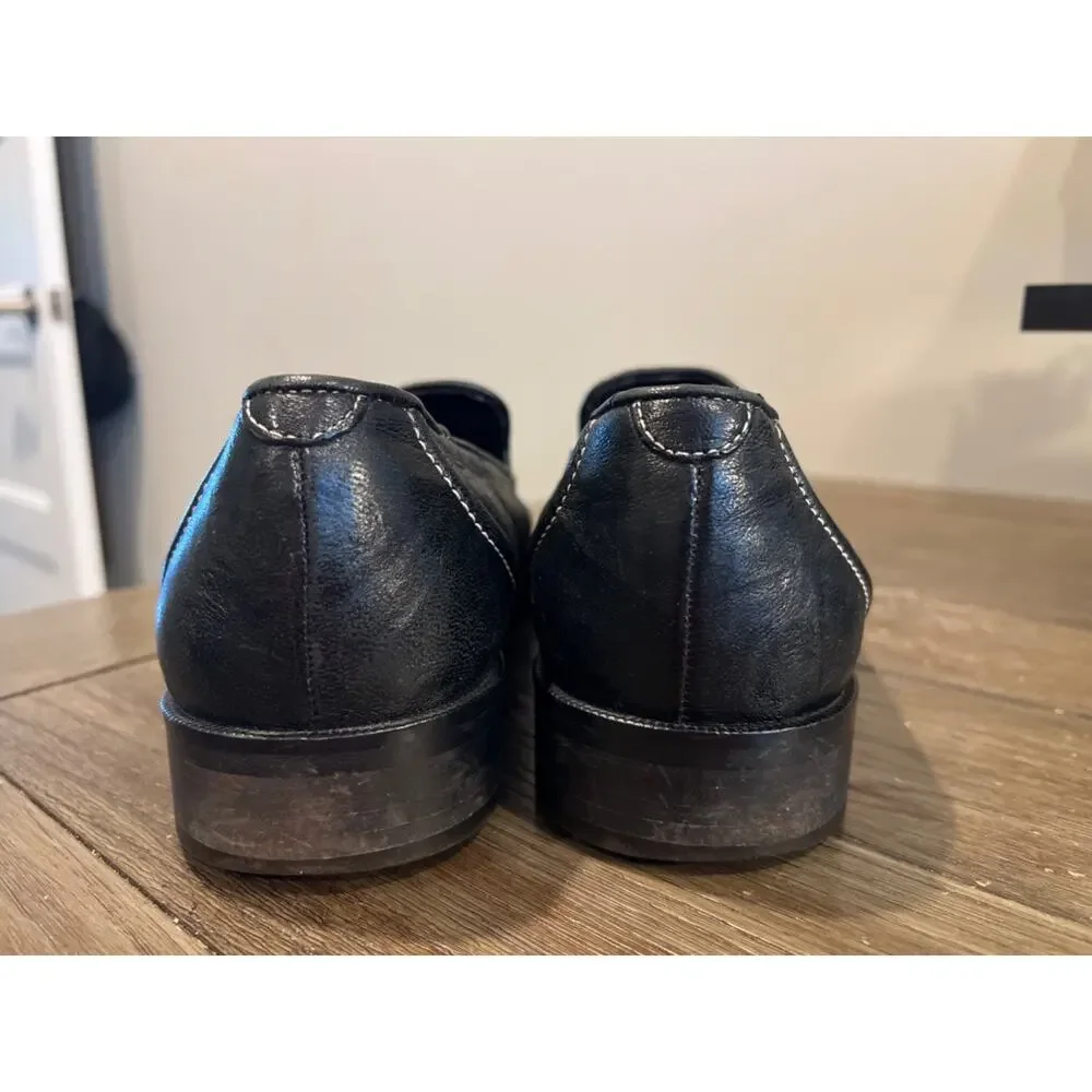 DONALD J PLINER Renkin Black Leather Slip On Loafers Dress Shoes Mens 8.5M Italy